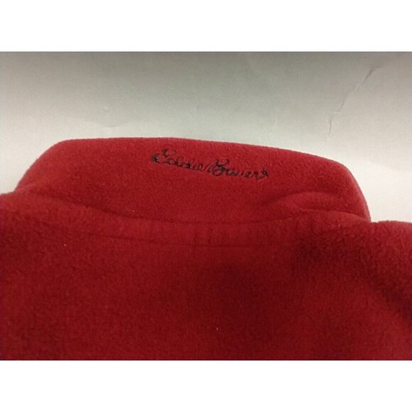 VINTAGE Eddie Bauer Vest Mens Medium Red Full Zip Made USA Poly Fleece - Picture 6 of 6